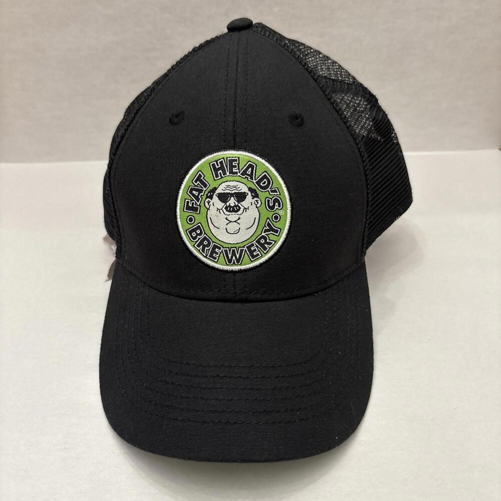 Fat Heads Brewery Black Hat Adjustable Strap In Back Excellent Condition